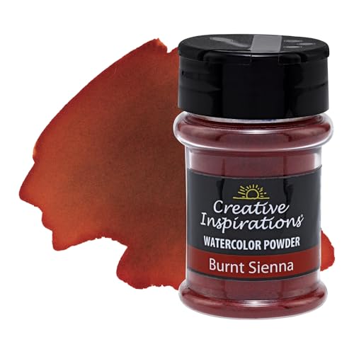 Creative Inspirations Powder Watercolor Paint - 38g Shaker Bottle, Burnt Sienna - Dye-Based Water-Soluble Crystalline Pigments - Non-Toxic, Perfect for Abstract and Spontaneous Effects - color: Burnt Sienna, style: Pack of 1