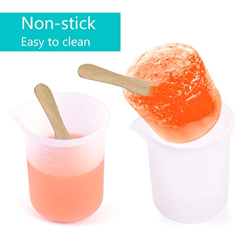 Coopay 12 Pieces 100 ml Silicone Measuring Cup DIY Resin Glue Tools Beaker for Making Handmade Craft Nonstick Silicone Mixing Cups