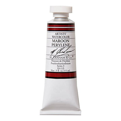 M. Graham 1/2-Ounce Tube Watercolor Paint, Maroon, Peyrelene - color: Maroon (Peyrelene), style: .5 oz. (15 ml)