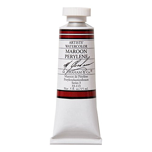 M. Graham 1/2-Ounce Tube Watercolor Paint, Maroon, Peyrelene - color: Maroon (Peyrelene), style: .5 oz. (15 ml)