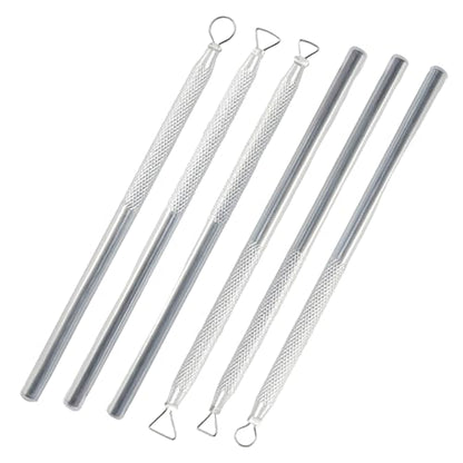 ISDVBUY 3 Pack Aluminum Clay Carving Tools 5.3 Inch Silver Feather Pin Needle Tool Set Clay Sculpting Tools for Ceramics, Sculpting, DIY Craft, Detailed Carving
