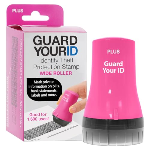 Guard Your ID Wide Advanced Roller 2.0 Identity Theft Prevention Security Stamp Pink - color: Pink, size: wide