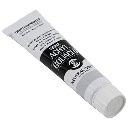Turner Colour Works Acryl Gouache Artist Acrylic Paint - Single 20 ml Tube - Neutral Grey No.8 - color: Neutral Grey No.8, size: 0.68 Fl Oz (Pack of 1)