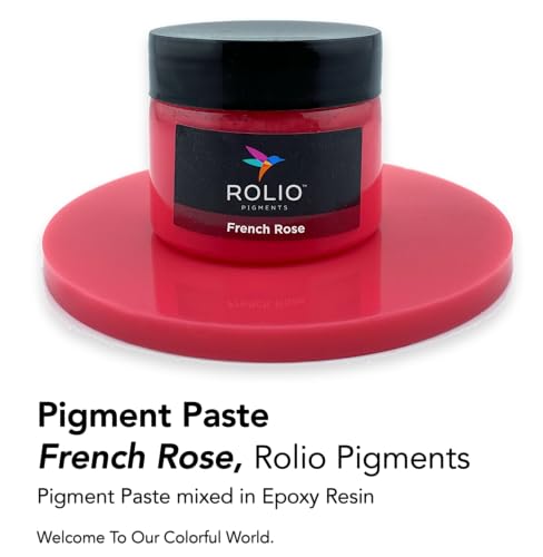 Rolio Pink Pigment Paste for Epoxy Resin – French Rose, 2oz Jar – Opaque Pink Epoxy Colorant, Resin Dye Paste, High-Intensity Pigment Paste for Art, Jewelry, Crafts, Tumblers & DIY Projects - color: French Rose