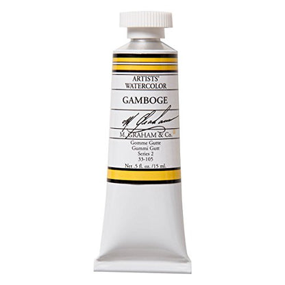 M. Graham 1/2-Ounce Tube Watercolor Paint, Gamboge (33-105) - color: Gamboge, style: .5 oz. (15 ml)