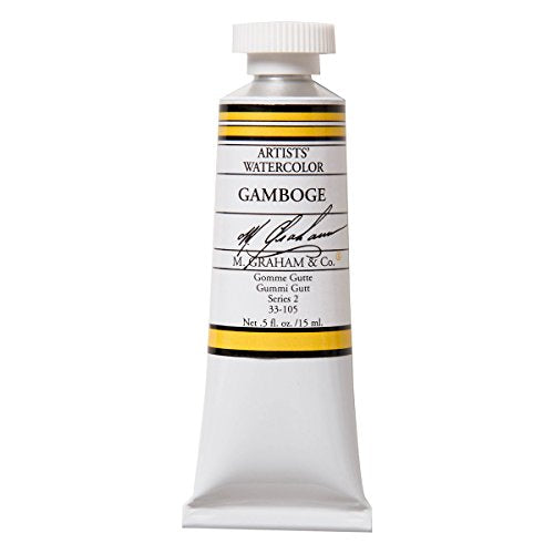 M. Graham 1/2-Ounce Tube Watercolor Paint, Gamboge (33-105) - color: Gamboge, style: .5 oz. (15 ml)