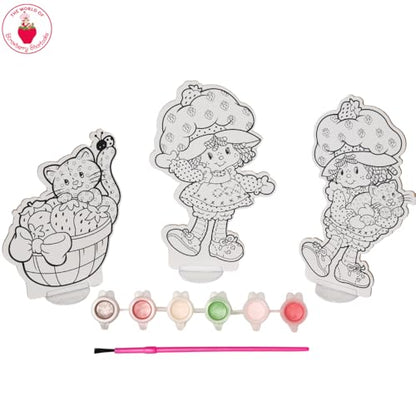 Innovative Designs Strawberry Shortcake Canvas Paint Set for Kids with 3 Canvases, Acrylic Paint, Paintbrush & Stands - color: Strawberry Shortcake