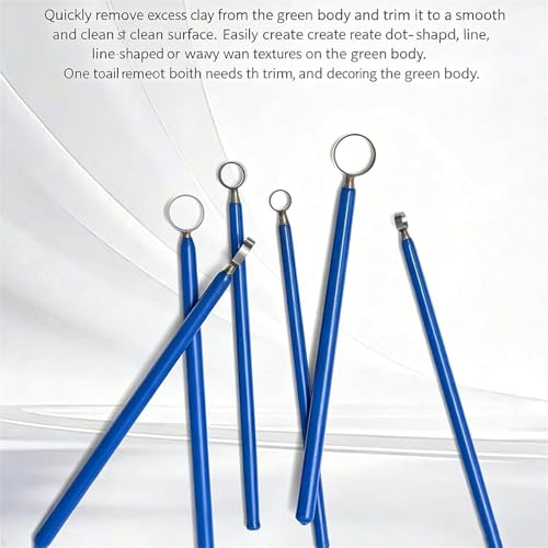6pcs Clay Pottery Carving Tool Kit, Clay Pottery Trimming Sculpting Tools Set, 7.5, 9.5, 11.5, 13.5, 15.5, 17.5mm, Tungsten Steel Tip, for Clay Artists and Pottery Creation