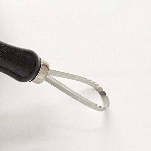 Daycount Pottery Tool Set - 3 Loop Tools, Wood + Stainless Steel, Silver & Black, 100g Each, For Pottery Clay Sculpting & Carving