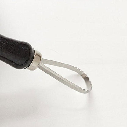 Daycount Pottery Tool Set - 3 Loop Tools, Wood + Stainless Steel, Silver & Black, 100g Each, For Pottery Clay Sculpting & Carving