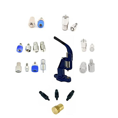 Hobby Trendy Hand Press Set with Hole Punches, Essential Dies for Snap Buttons, Eyelets, Grommets, Rivets Setting (Navy Press) - color: Navy Press