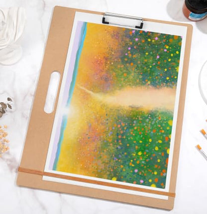 Drawing Board - 14" x 17.8" Sketch Board with Handle for Drafting Art - Portable Clipboard for Class or Studio Fit in Artists Tote - size: 14"x18", 1 Pack
