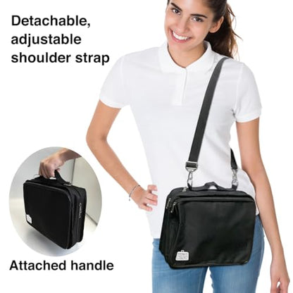 The Beadsmith Crafter’s Tote – Personality Case – 12 x 10 Inches, Carrying Case with Shoulder Strap, Removable Zippered Pocket Pages, Ideal Storage for Arts & Crafts, Travel, Toiletries and Makeup