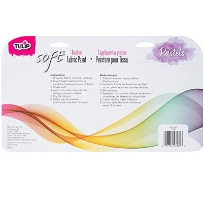 Tulip Soft Fabric Paint, Permanent Fabric Paint for Clothes, Pastel Colors, 10 Pack of 1 fl oz bottles, Matte Finish Stays Flexible after Washing - color: Pastels