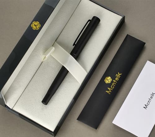 MCNTEIK Matte Black Forest Rollerball Pen, Luxury Pen with Schmidt Black Ink Refill, Fancy Pen Gift Set for Men & Women, Business Signature, Executive, Office, Nice Fancy Designer Pens - color: Black