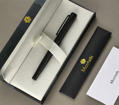 MCNTEIK Matte Black Forest Rollerball Pen, Luxury Pen with Schmidt Black Ink Refill, Fancy Pen Gift Set for Men & Women, Business Signature, Executive, Office, Nice Fancy Designer Pens - color: Black
