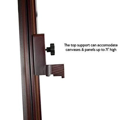 SoHo Urban Artist Wooden Easel - H-Frame Studio Easel for Tabletop Easels for Painting & Drawing Desk, Supports Canvases Up to 71", Mahogany Finish, Adjustable with Locking Casters