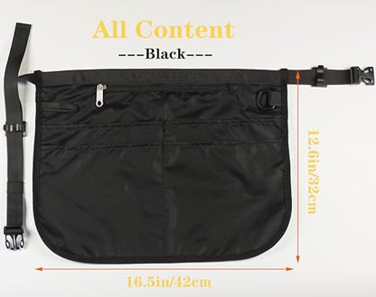 Barber Apron with 5 Pockets, Waterproof and Bleach-proof Hair Stylist Apron for Men and Women - color: Black
