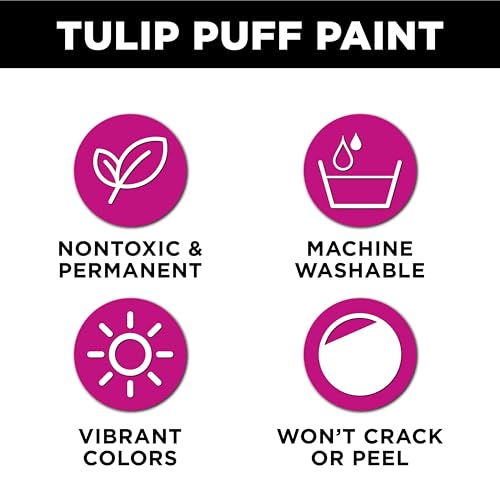 Tulip Puff Fabric Paint , Permanent Craft Paint for Clothes, DIY Projects, Notoxic, 4 fl oz, Shiny 'Lectric Lime - color: SHINY LECTRIC LIME, size: 4 Fl Oz (Pack of 1)