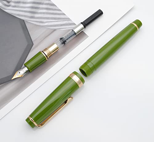 JINHAO 82 Fountain Pen with Gold Clip (F Nib 0.5mm, Avocado Green) - color: Avocado Green