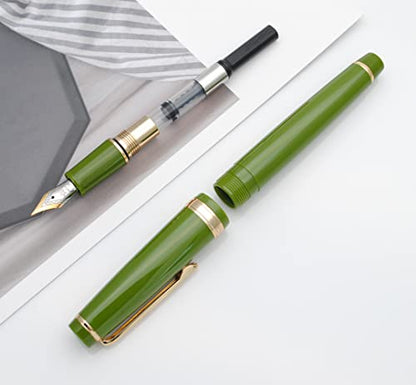 JINHAO 82 Fountain Pen with Gold Clip (F Nib 0.5mm, Avocado Green) - color: Avocado Green