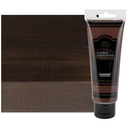 Creative Inspirations Acrylic Paint - Vandyke Brown - 120 mL Tube - Smooth & Creamy Consistency, Vibrant Pigmentation, Great Coverage for Artists - Clean Up with Soap & Water - color: Vandyke Brown, size: 4.06 Fl Oz (Pack of 1)