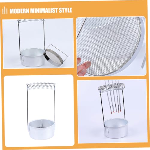 STOBOK 2pcs Stainless Steel Brush Cleaning Barrel Drying Rack for Art Paint Brush Washer Holder for Artists Bucket