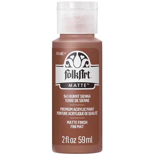 FolkArt Acrylic Paint in Assorted Colors (2 oz), 943, Burnt Sienna - color: Burnt Sienna, size: 2 Fl Oz (Pack of 1)