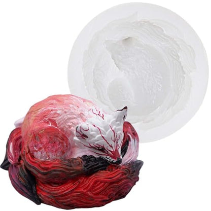 Nine Tailed Fox Mold, 3D Animal Resin Epoxy, Soap, Candle DIY - color: Nine-Tailed Fox