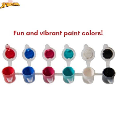 Innovative Designs Marvel Spiderman Canvas Paint Set for Kids with 3 Canvases, Acrylic Paint, Paintbrush & Stands - color: Spiderman