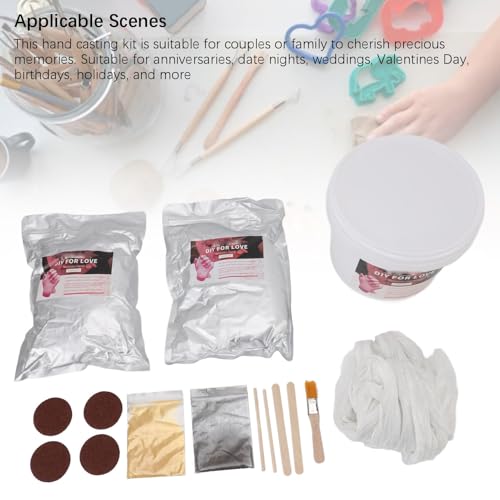 Pilipane 3D Hand Casting Kit Plaster Powder Stereoscopic Hand Model Making Tools for Family Couples Anniversary Valentines Day Wedding Gift