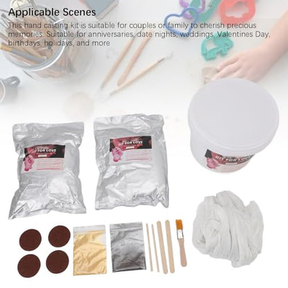 Pilipane 3D Hand Casting Kit Plaster Powder Stereoscopic Hand Model Making Tools for Family Couples Anniversary Valentines Day Wedding Gift