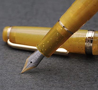 JINHAO 82 Fountain Pen with Gold Clip (F Nib 0.5mm, Fluorescent Yellow) - color: Fluorescent Yellow