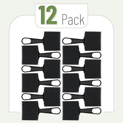 Bates 3-Inch Foam Paint Brushes, 12 Pack - Black Handle Sponge Brushes for Painting, Staining, and Mod Podge - color: Black Handle