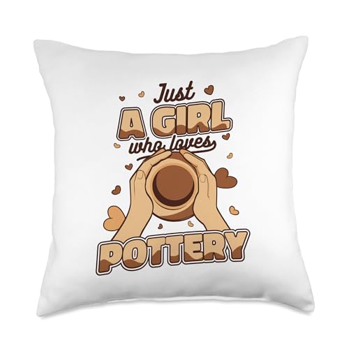 Professional Pottery Aprons Love Kit Tools Gifts Girl Who Loves Wheel Hobby Pro Lover Pottery Throw Pillow, 18x18, Multicolor - size: 18x18