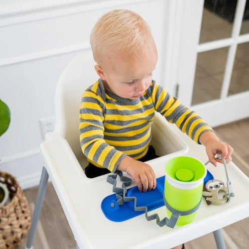 BUSY BABY Silicone Mat Bundle - 1 Original Mat Plus 1 Mini Mat, NEW Stronger Suction Cups, 6 Straps to Secure Baby Essentials and Keep Them Off the Floor, Baby Led Weaning, Wet Bag Included (Tan) - color: Tan Bundle