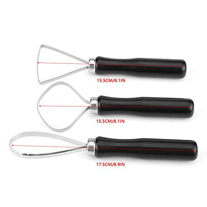 Pottery Ceramics Tools 3 Pcs/set Wood Pottery Clay Sculpture Big Loop Tool with Stainless Steel Flat Wire