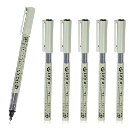 PATIKIL Fineliner Pens, 6 Pcs Black 08 0.5mm Fineliner Marker Waterproof Ink Archival Drawing Pens Watercolor Art Supplies Set for Sketching Journaling Scrapbooking Artist Illustration - size: 08 0.5mm