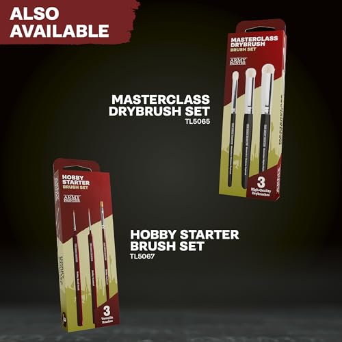 The Army Painter Most Wanted Brush Set, Black, Miniatures Paint Brush Set of 3 Wargamer Brushes: Small Drybrush, Layering & Insane Detail - Quality Detail Brush Set Handmade in Europe