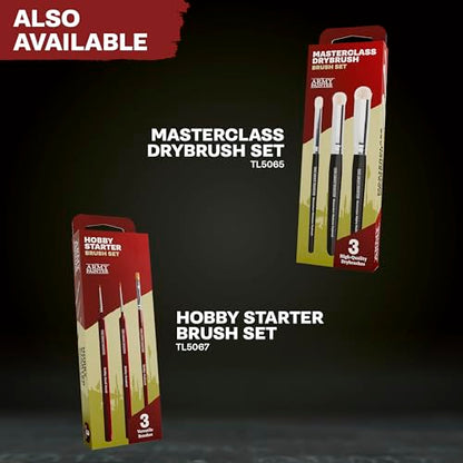 The Army Painter Most Wanted Brush Set, Black, Miniatures Paint Brush Set of 3 Wargamer Brushes: Small Drybrush, Layering & Insane Detail - Quality Detail Brush Set Handmade in Europe
