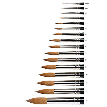 Winsor & Newton Series 7 Kolinsky Sable Brush, Round SH #0 - size: #0, style: Round