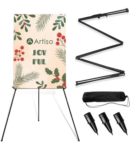 Display Easel Stand for Sign, Lightweight Tripod with Bag, Portable Adjustable Artist Easels for Outdoor Painting Canvas/Posters/Wedding, 1PC Black - color: Black, size: 1PCS