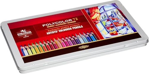 Koh-I-Noor Polycolor Drawing Pencil Set, 72 Assorted Colored Pencils in Tin, 1 Each (FA3827) - style: Packed in Tin