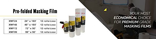Reli. Masking Film, 12 Rolls Bulk (180' Foot x 24" Inch) - Masking Plastic Film for Painting, Automotive | Pre-Folded Plastic in Bulk