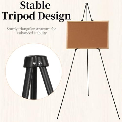 2 Pack Easel Stand for Sign, 66" Easel Stand for Painting & Display Black Aluminum Metal Tripod with Carry Bag, Portable Travel Easel for Adults Artists Wedding Sign