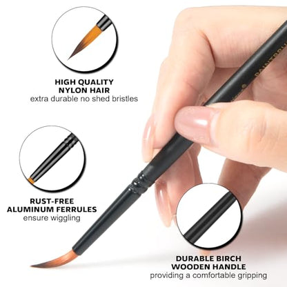 Watercolor Brushes Professional Set，12pcs Artist Watercolor Paint Brushes，Round Painting Brush for Watercolor, Acrylics, Ink, Gouache(Black)