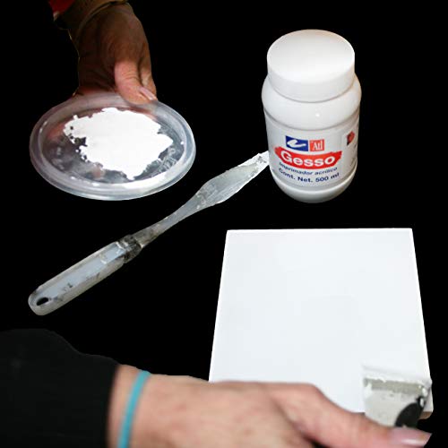 ATL White Gesso (16.9 oz - 500 mL) - Acrylic and Oil Primer, Color with Acrylic Paints, Achieve Diverse Textures with Pigments, Sand, and Other Materials.