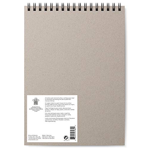 Winsor & Newton Classic Drawing Paper Pad, 9" x 12", 25 Sheets, 150gsm, Wired, Natural White - style: 9" x 12"