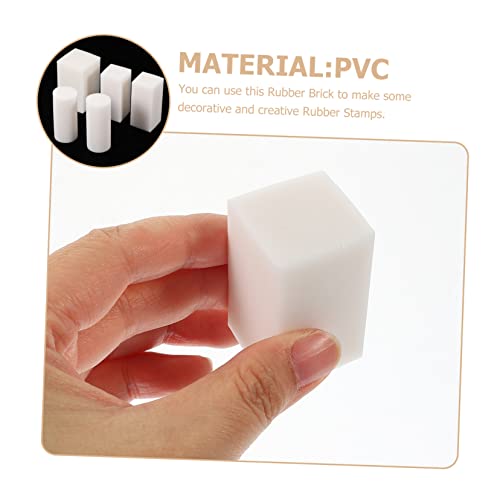 HOMSFOU 5Pcs Carving Rubber Blocks for DIY Crafts Flexible Rubber Bricks for Stamp Making for Beginners and Professionals for Scrapbooking and Card Making