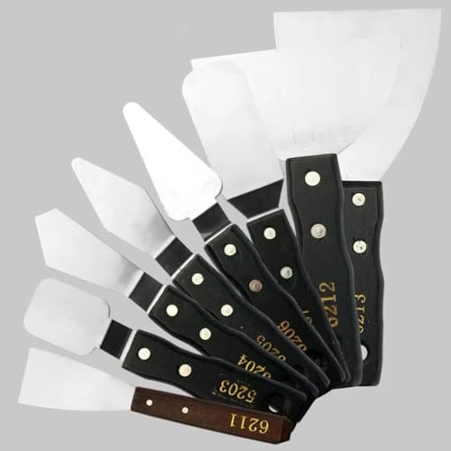 8 multi-shape large shovel blade single color palette scraper pointed knife oil paint acrylic gouache knife shovel creation paint